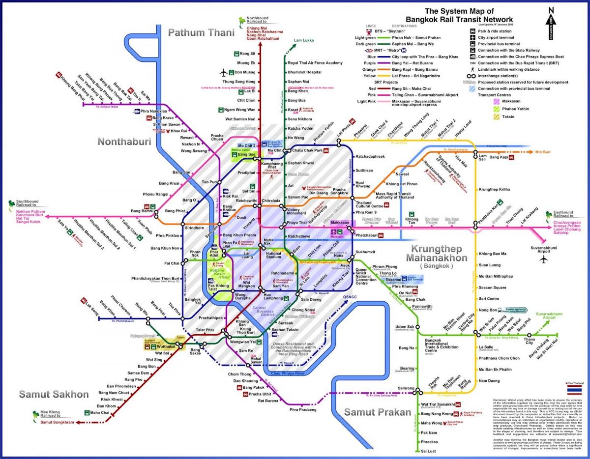 bangkok bus reittikartta