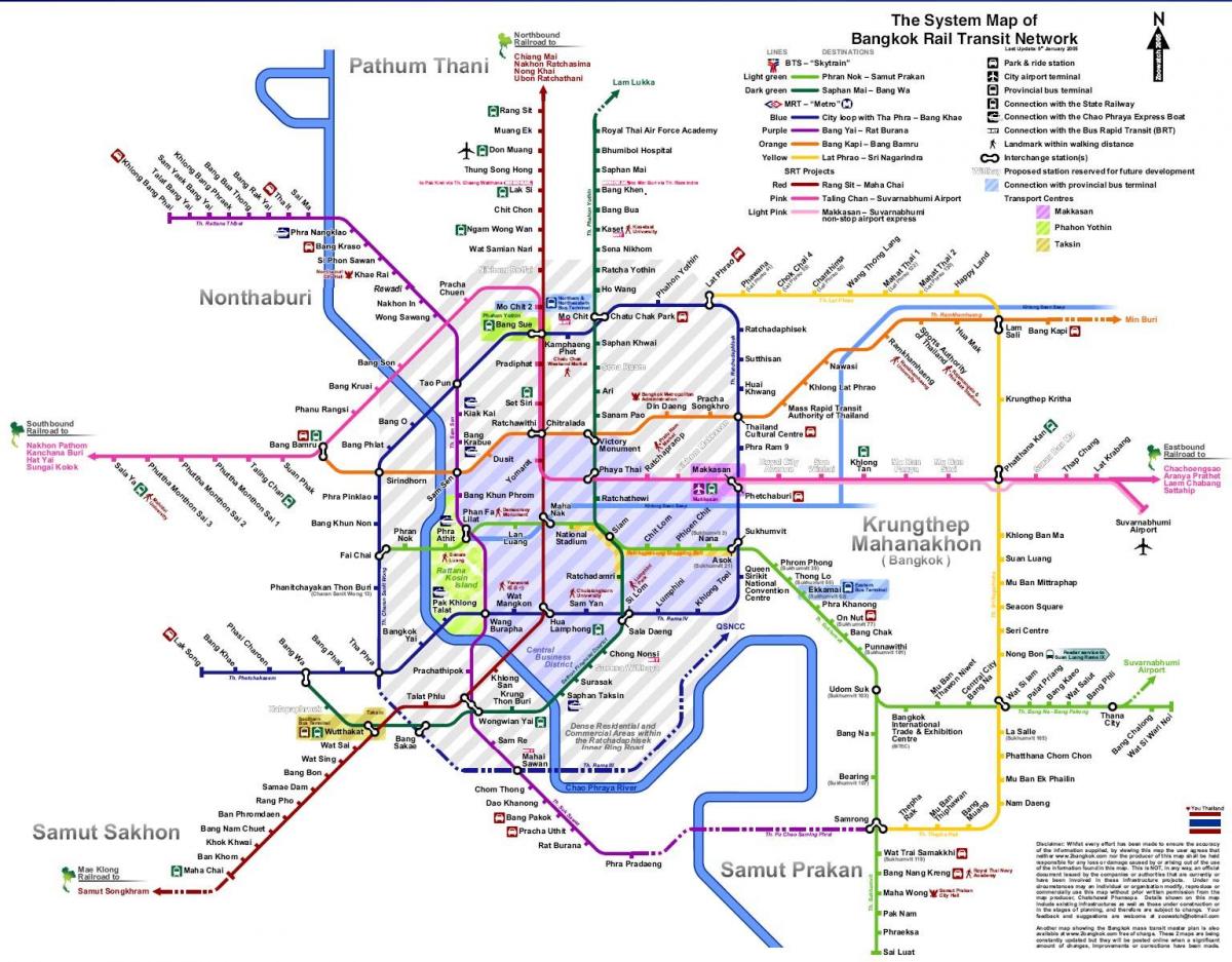 bangkok metro kartta 2016