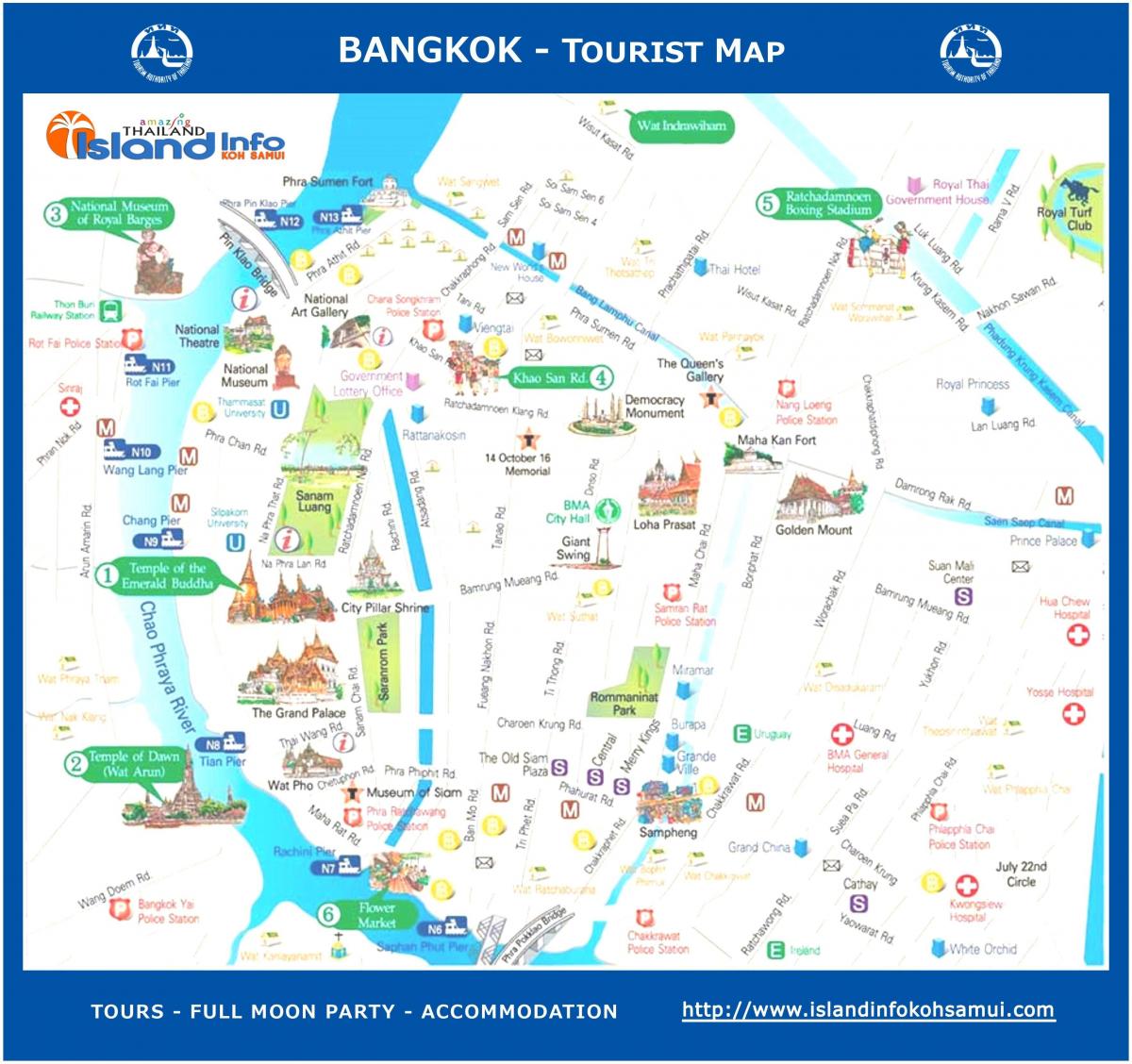 bangkok travel guide kartta
