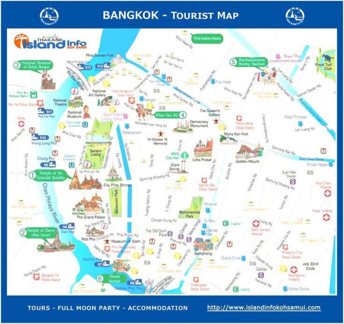 bangkok thaimaa turisti kartta