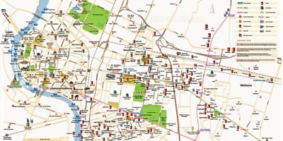 Bangkok tärkeimmät nähtävyydet kartta