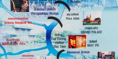 Kartta chao phraya-joen bangkokissa
